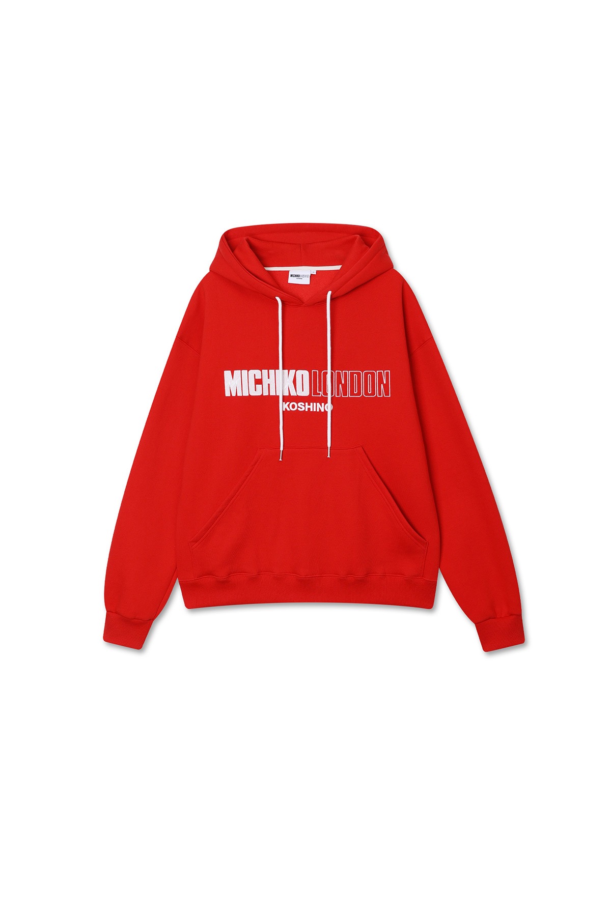 SIGNATURE LOGO NAPPING HOODY RED_UNISEX